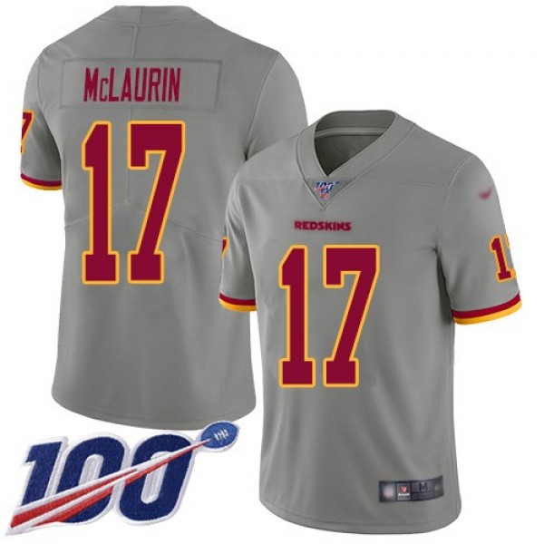 Nike Redskins #17 Terry McLaurin Gray Men's Stitched NFL Limited Inverted Legend 100th Season Jersey