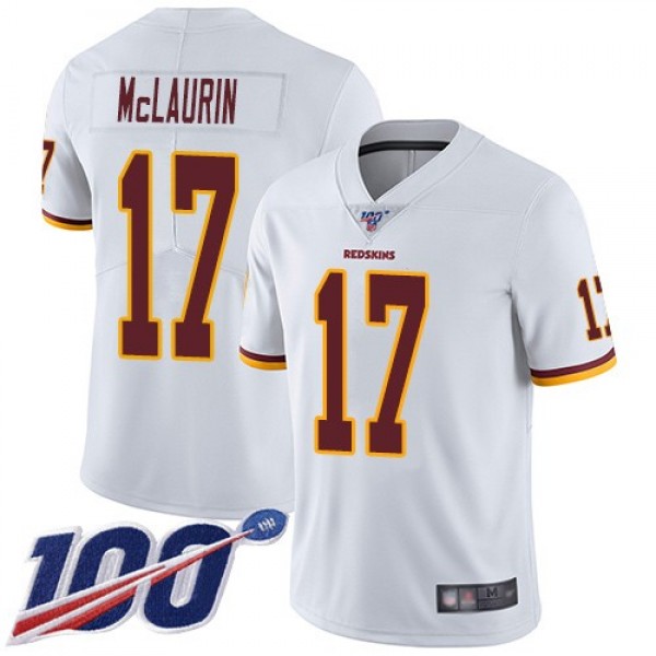 Nike Redskins #17 Terry McLaurin White Men's Stitched NFL 100th Season Vapor Limited Jersey
