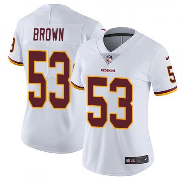 Women's Redskins #53 Zach Brown White Stitched NFL Vapor Untouchable Limited Jersey