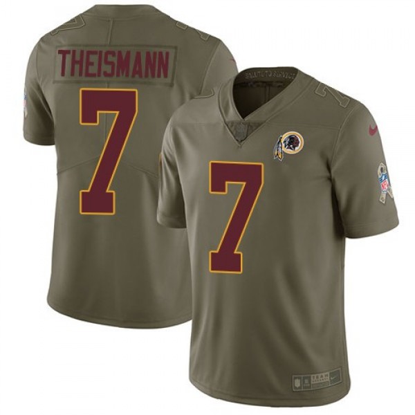 Nike Redskins #7 Joe Theismann Olive Men's Stitched NFL Limited 2017 Salute to Service Jersey