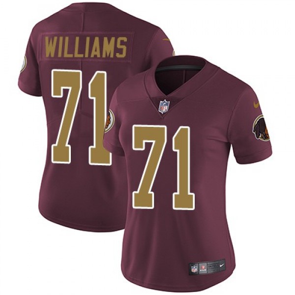 Women's Redskins #71 Trent Williams Burgundy Red Alternate Stitched NFL Vapor Untouchable Limited Jersey