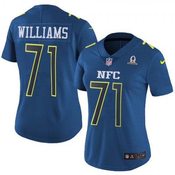 Women's Redskins #71 Trent Williams Navy Stitched NFL Limited NFC 2017 Pro Bowl Jersey