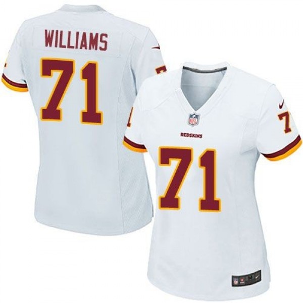 Women's Redskins #71 Trent Williams White Stitched NFL Elite Jersey