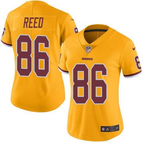 Women's Redskins #86 Jordan Reed Gold Stitched NFL Limited Rush Jersey