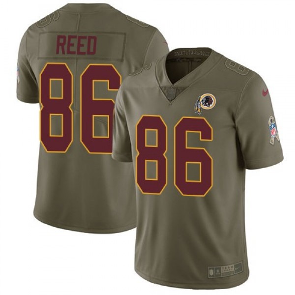 Nike Redskins #86 Jordan Reed Olive Men's Stitched NFL Limited 2017 Salute to Service Jersey