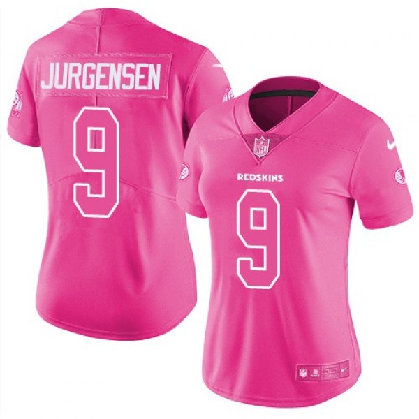 Women's Redskins #9 Sonny Jurgensen Pink Stitched NFL Limited Rush Jersey