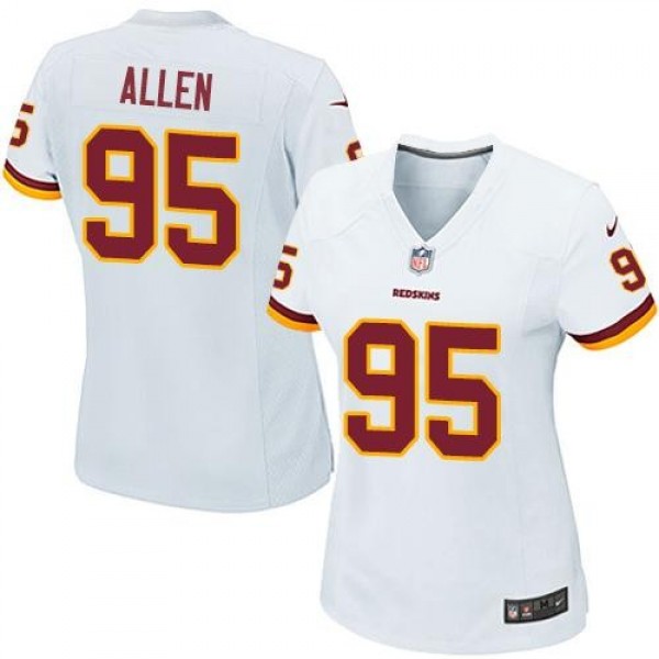 Women's Redskins #95 Jonathan Allen White Stitched NFL Elite Jersey