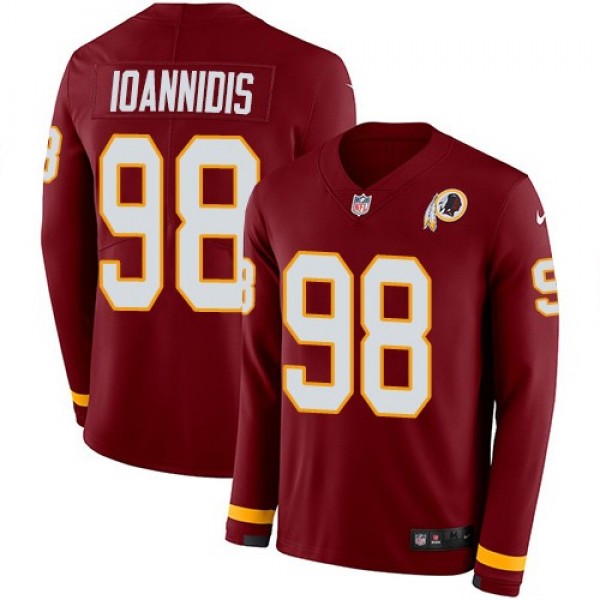 Nike Redskins #98 Matt Ioannidis Burgundy Red Team Color Men's Stitched NFL Limited Therma Long Sleeve Jersey
