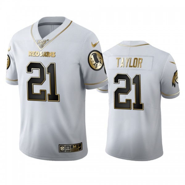 Washington Redskins #21 Sean Taylor Men's Nike White Golden Edition Vapor Limited NFL 100 Jersey