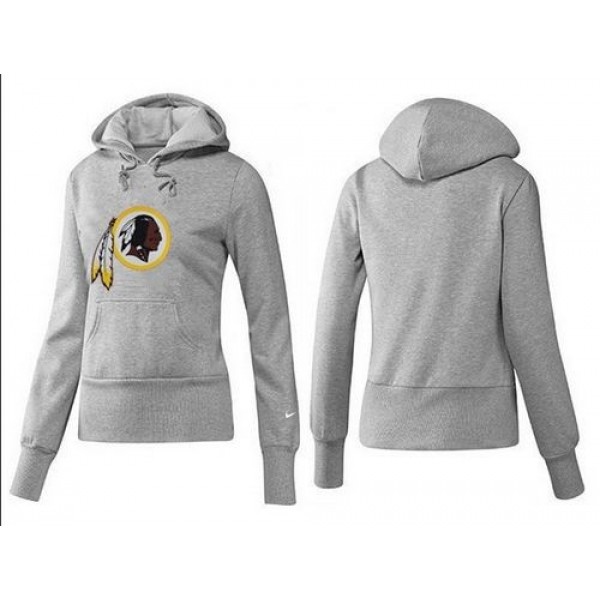 Women's Washington Redskins Logo Pullover Hoodie Grey Jersey