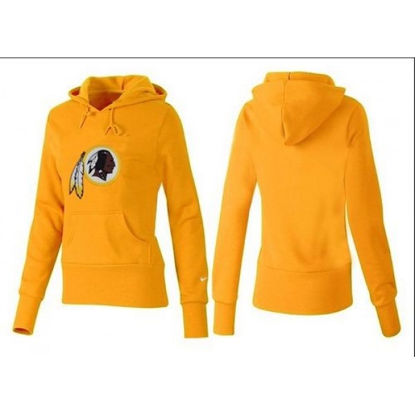 Women's Washington Redskins Logo Pullover Hoodie Yellow Jersey